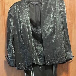 Dark green long gown with jacket sz 16